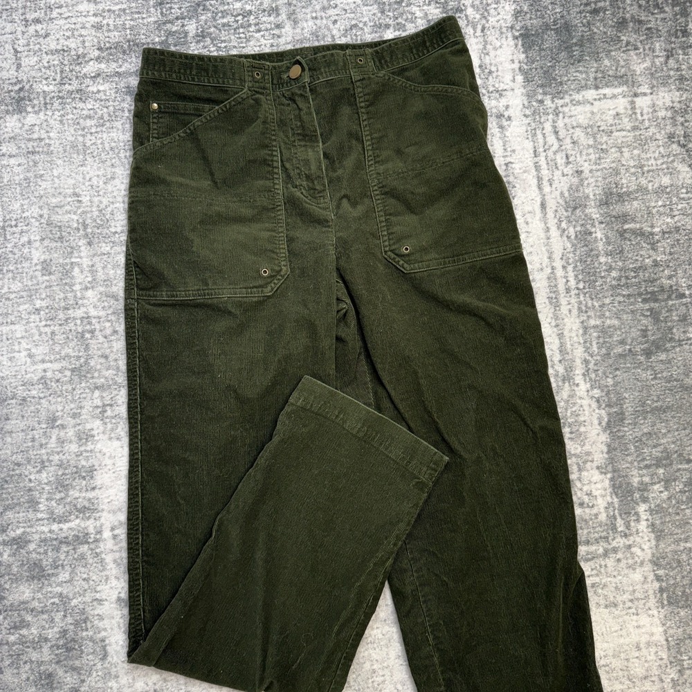 VTG Ralph Lauren Corduroy Pants Womens 6 Green Corduroy Workwear Fatigue Y2K LRL